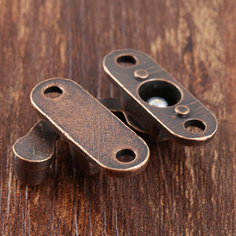 1Pair Lock Hook Clasp Vintage Hasp Hook Latch Hook Hasp for Wooden Box Suitcase Furniture Hardware,Red Copper Red Copper