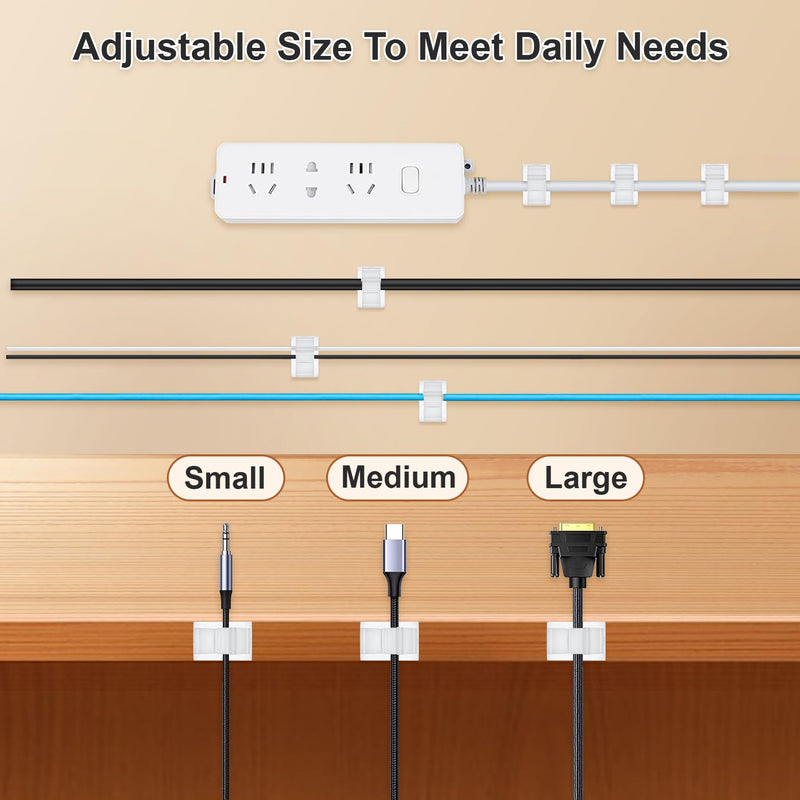 Xuuza 50Pcs Locking Tab Cable Clips, Adhesive Cord Organizer Cable Management Guide for PC Desk Computer Mouse Phone USB Charging Cables Indoor Office Home (White) white