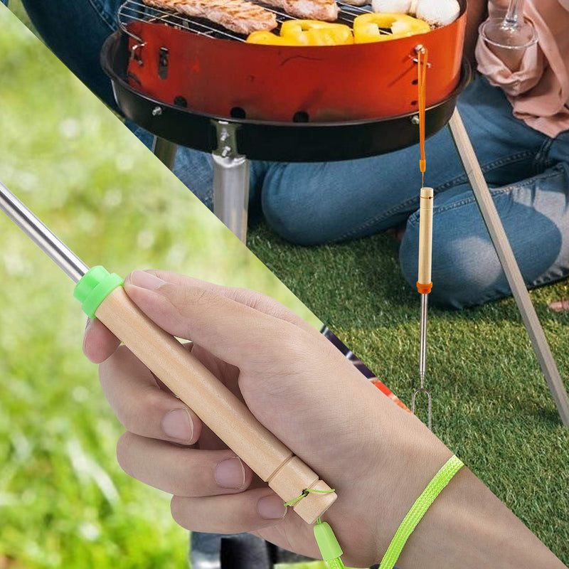 Marshmallow Roasting Sticks 5pcs Hanging Telescoping Smores Skewers 32 Inch BBQ Forks Campfire Tools Hot Dog Sticks 5 Colors