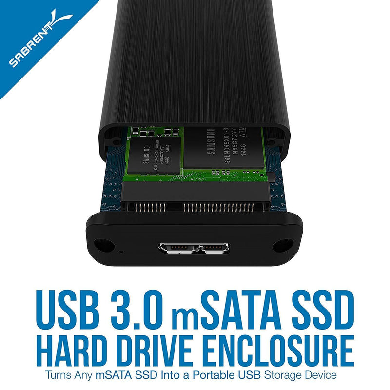 Sabrent USB 3.0 mSATA II or III/6G SSD Enclosure Adapter [Support UASP] (EC-UKMS)