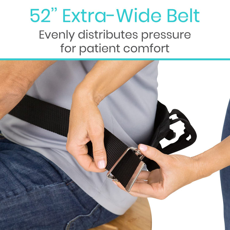 Vive Transfer Belt with Handles - Medical Nursing Safety Gait Patient Assist - Bariatric, Pediatric, Elderly, Handicap, Occupational & Physical Therapy - PT Gate Strap Quick Release Metal Buckle