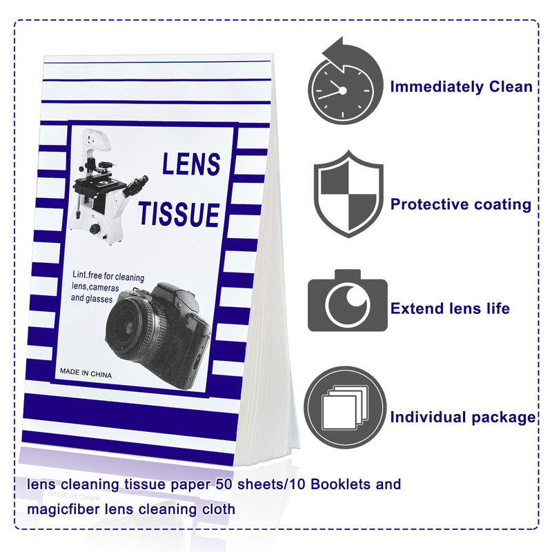 1000 Pieces Lens Cleaning Paper Tissue Lens Paper Microscope Lens Tissue Bulk for Camera Lenses, Microscopes, Computer Screens, Magnifiers, Glasses, 20 Booklets