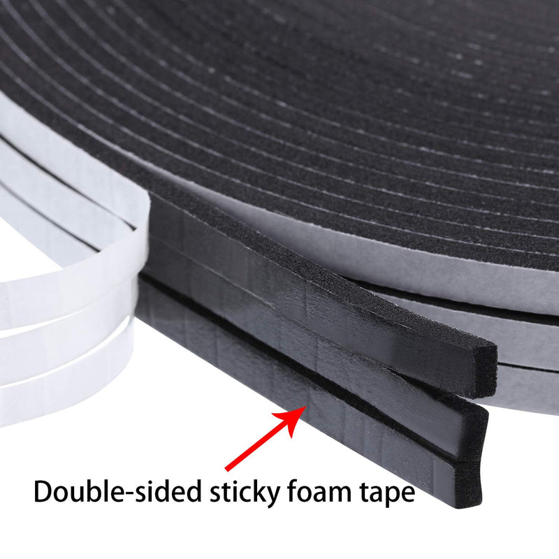 Tatuo Double Sided Foam Mounting Tape Foam Adhesive Tape Foam Seal Tape, 1/8 Inch Thick Foam Seal Strip, 3 Rolls (1/4 Inch Wide by 32.8 Feet Long Each Roll) 1/ 4 Inch Wide by 32.8 Feet Long Each Roll