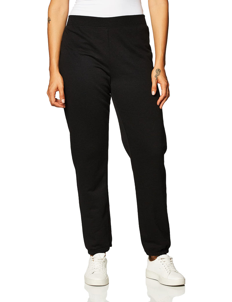 Hanes Women's EcoSmart Cinched Cuff Sweatpants Small Ebony
