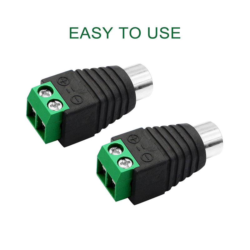 PNGKNYOCN RCA Cable Audio Adapter RCA to AV Screw Terminal Connectorï¼ŒRCA Solderless Adapter Converter Connectors RCA Female Plug Connectors (6-Pack)