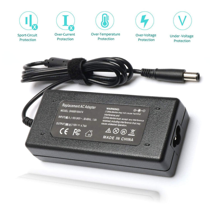 19V 90W Ac Dc Adapter for HP 18'' 19'' 20" 21" 32" HP Pavilion (N193) 20" 23'' OMEN Gaming All-in-One Desktop PC Monitor HP 20B, 23B Series 19-2304 19-2304 22-3010 22-3010 Power Supply Cord