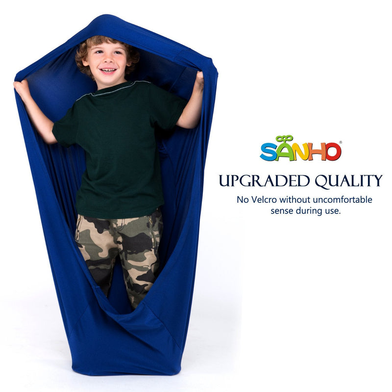 SANHO Dynamic Movement Sensory Sock, Body Sock, Toys for Autistic and Sensory Processing Disorders, Updated Version, Good for Height:35"- 59" Deep Blue