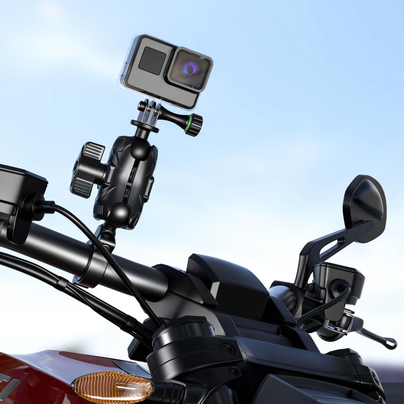 BRCOVAN Aluminum Alloy Tripod Mount Adapter with 1'' TPU Ball Fit for RAM Mounts B Size Double Socket Arm, Compatible with Gopro Hero Action Camera/DJI/Insta360/Camcorder/Field Monitor