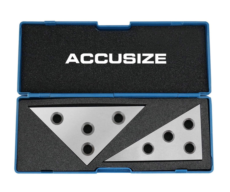 Accusize Industrial Tools 2 Pcs Solid Angle Plate Set, 30-60-90 Deg and 45-45-90 Deg, 3610-9010