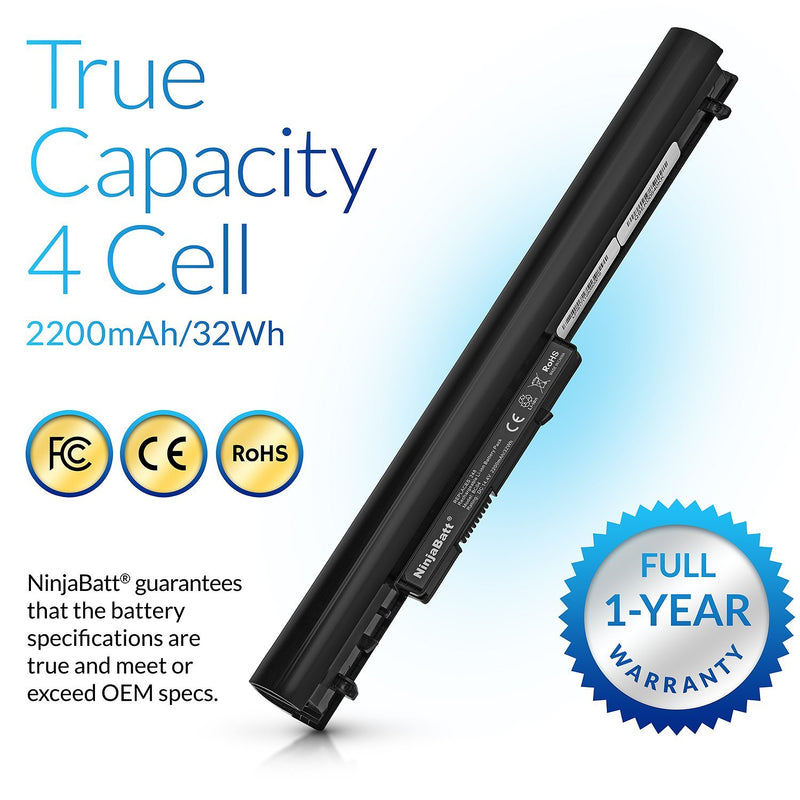NinjaBatt Battery for HP 776622-001 752237-001 728460-001 LA04 15-N210DX 15-F162DX 15-F100DX LA04DF 15-F010DX 15-F004WM 15-F305DX 15-N013DX LAO4 - High Performance [4 Cells/2200mAh]