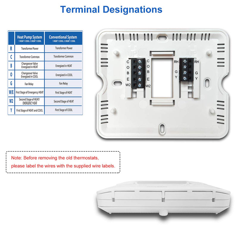 Heagstat H721 Non-Programmable Heat Pump Thermostat, 2 Heat/1 Cool, with 4.5 sq. Inch Display