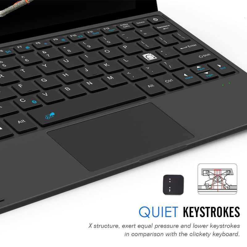Arteck Microsoft Surface Go Type Cover, Ultra-Slim Portable Bluetooth Wireless Keyboard with Touchpad for Surface Go 3 (2021), Surface Go 2 (2020) and Surface Go Built-in Rechargeable Battery