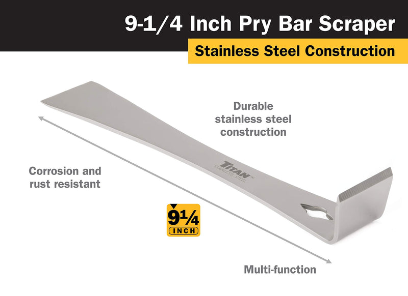 Titan 11509 9-1/4-Inch Stainless Steel Pry Bar Scraper 9-1/4"