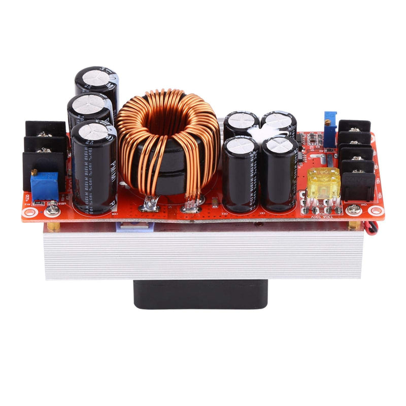 Telituny 1500W Boost Module, Boost Module 30A 1500W DC-DC Boost Converter Step-up Power Supply Module In 10~60V Out 12~90V for LED Motor Electrical Appliances