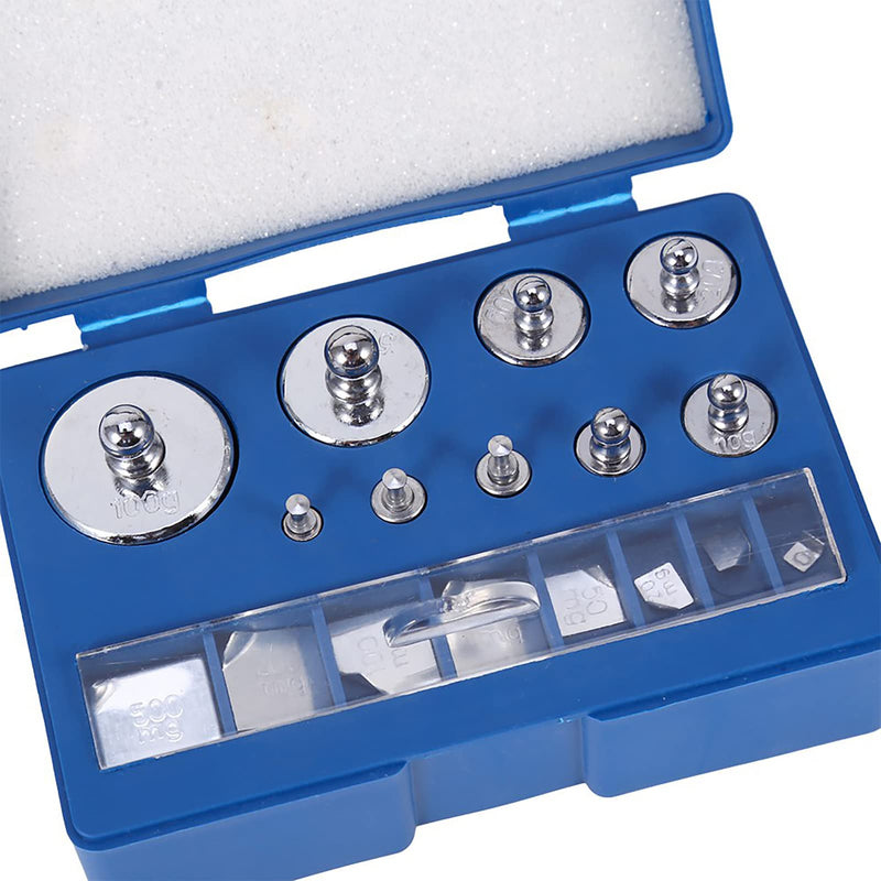 Stainless steel calibration weight set, 17 pieces calibration weights 10 mg - 100 g precision calibration deviation +/- 0.003 g for digital jewelry scales laboratory study weights