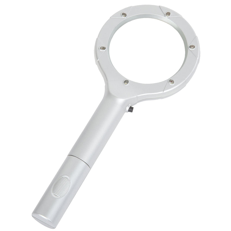 Stalwart 75-MAG1001 Magnifying Glass with LED Light, Lightweight Handheld Lighted 4X Magnifier, 8.25" x 3.4" x 0.9", Silver