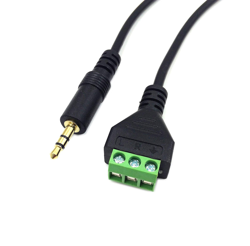 Poyiccot 3.5mm(1/8inch) Stereo Audio Balanced Male Jack to AV 3-Screw Video Balun Terminal Adapter Connector Cable 30cm(3.5mm M/3pin ) 3.5mm Male to 3pin screw terminal