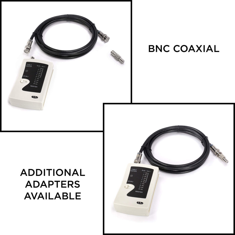 Universal Network Cable Tester Tool, BNC, RJ45, RJ11 (3-in-1) Multi-Tester White