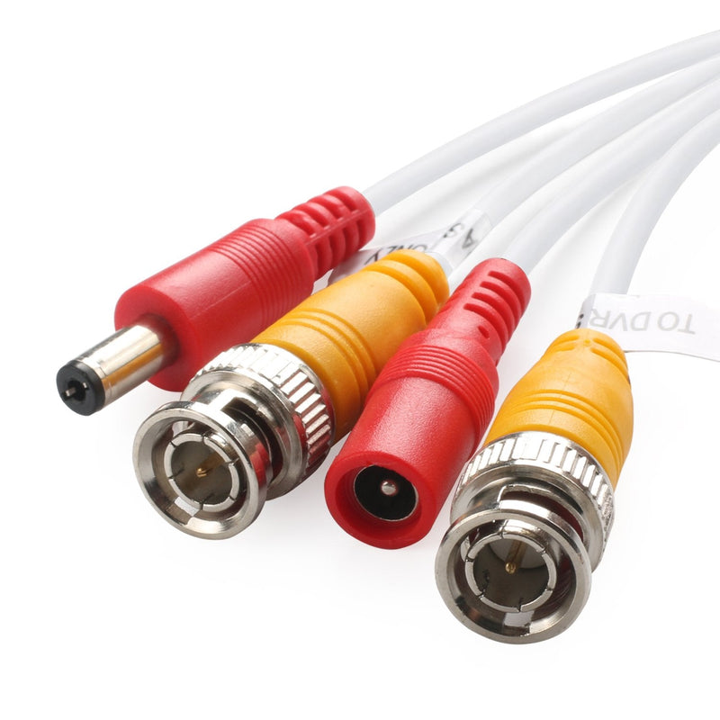 BNC Video Power Cable 50 Feet Pre-Made All-in-One Video Security Camera Cable Wire with Two Connectors for CCTV DVR Surveillance System 50 FT 1 Pack