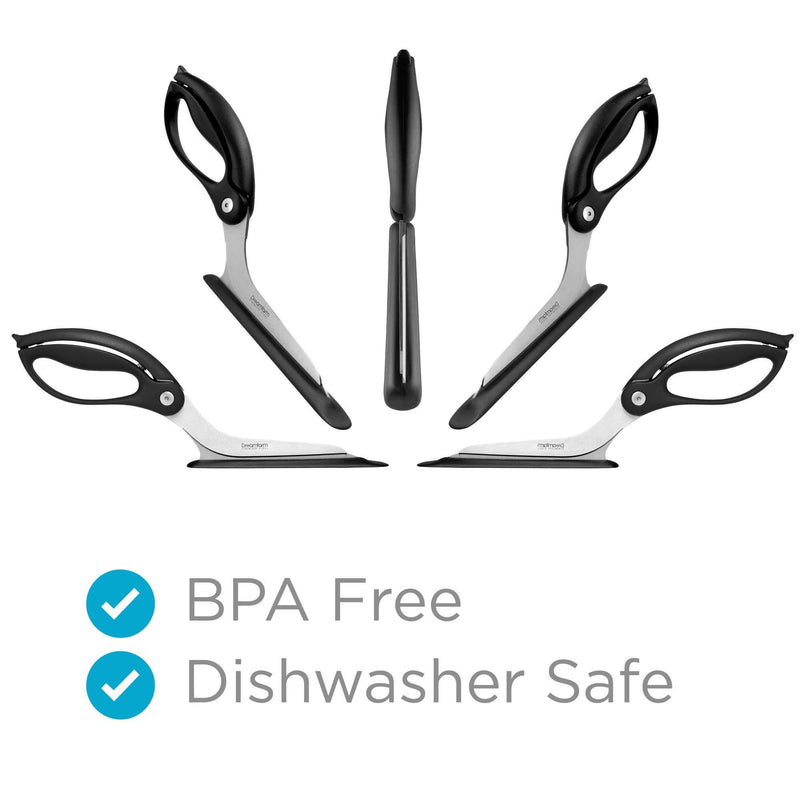 Dreamfarm Scizza | Non-Stick, Stainless-Steel Pizza Cutter Scissors with Protective Server | Black