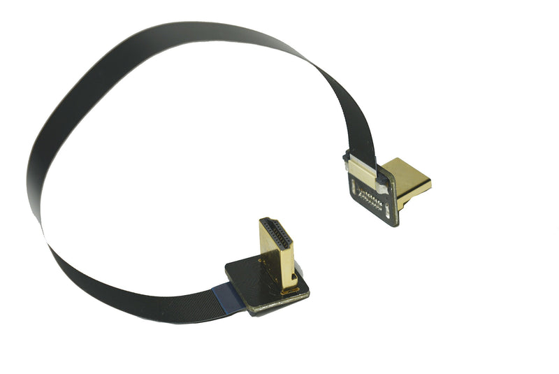 FFC HDMI Flat Slim HDMII FPV HDMI Cable Standard Full Normal Male HDMI Interface 90 Degree to Standard HDMI Full HDMI Normal HDMI 90 Degree for brushless Gimbal rig Drone Gimbal rig dsrl (20CM) 20CM