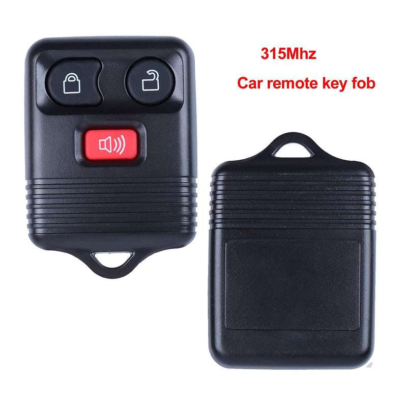 3 Buttons Entry Remote Control Key Fob Transponder Chip fits Ford 1998-2016,Mazda F150 F250 F350,Mercury,Expedition Explorer,CWTWB1U331,CWTWB1U212, CWTWB1U345, GQ43VT11T 315Mhz Pack of 2 3 Buttons