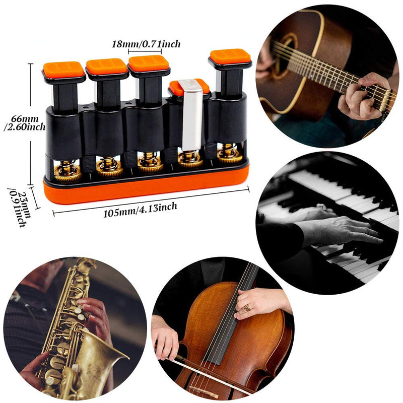 DILIMI Finger Strengthener,Guitar Beginner Exercier,Finger Trainer,Hand Grip Strength Trainer for Athletes,Musicians & Physical Therapy Orange
