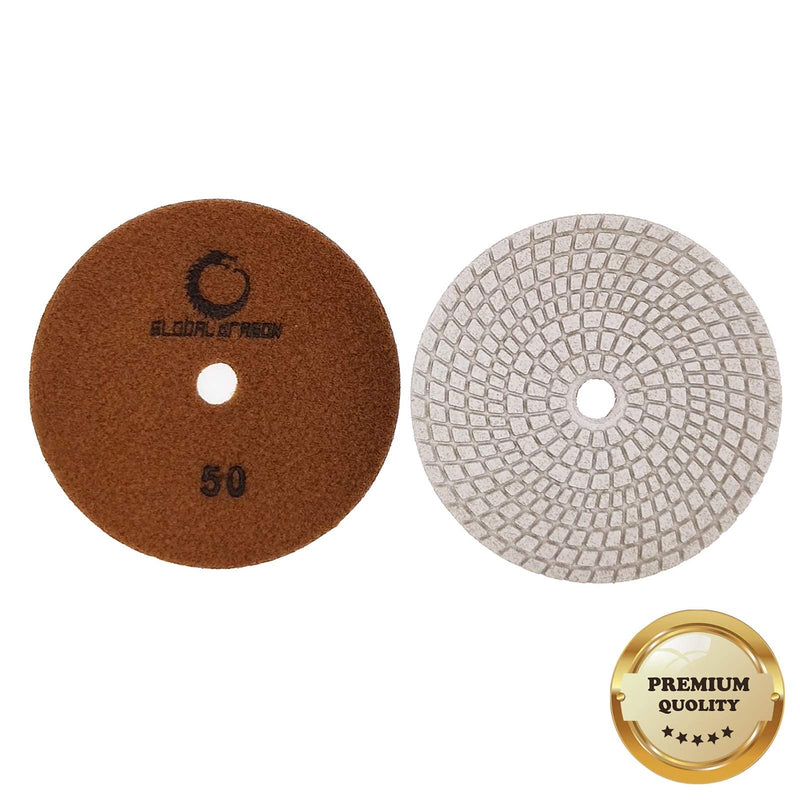 (3PCS) 125MM/5" Professional WET&DRY Diamond Polishing Pads for Concrete, Terrazzo, Stones- Premium Quality (Grit 800# x3pcs) Grit 800# x3pcs