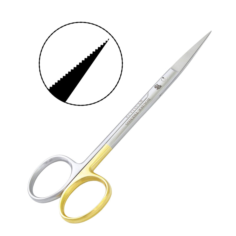 BOUJEE IRIS Scissor, Gum Scissors , Suture Scissors Eye/Dental Scissors Supercut one blade serrated Two pieces Stainless Steal Iris Scissors, Straight & Curved