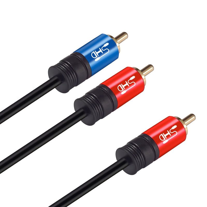 SHD RCA to 2RCA Subwoofer Cable Audio Cable 2RCA to 1RCA Bi-Directional RCA Y Adapter Premium Sound Quality Dual Shielded with Gold Plated Connectors-20Feet 20Feet