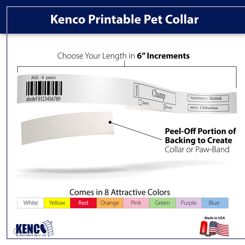 Printable Pet Collars Compatible with Various Printers and Software (Yellow) Yellow