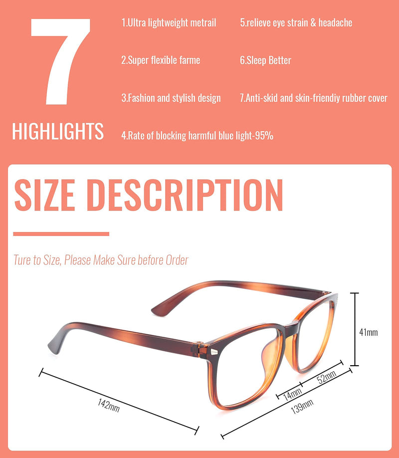 MIGSIR 5 Pack Blue Light Blocking Glasses, Fashion Computer Glasses for Women/men, Anti Glare, UV400, Eye Strain C3 5 Pairs Mix