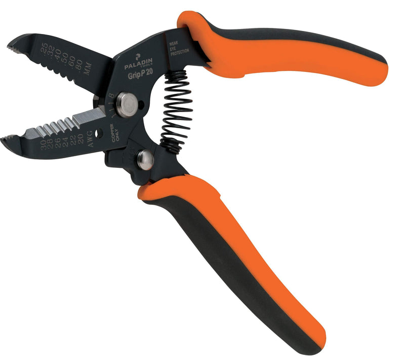 Wire Stripper and Cutter Bundle by Paladin Tools - 24-10 and 30-20 AWG Solid and Stranded Wire, Electrician - Spring-Loaded, Locking Handle, Comfortable