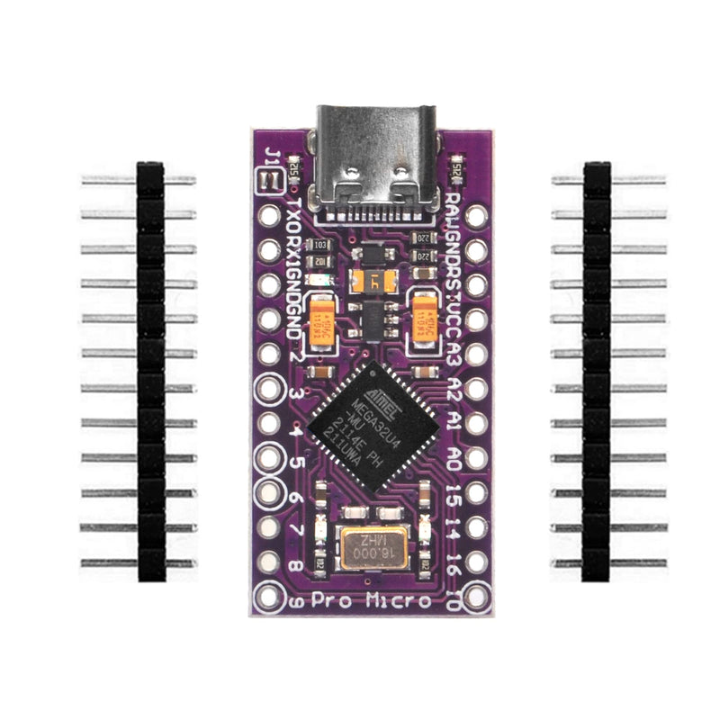 OSOYOO 1x Pro Micro Board Mega32U4 Leonardo 5V/16MHz Module Board Type C Port for Arduino x1 Pro micro