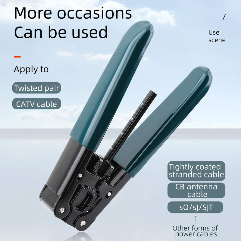 Optic Fiber Cable Cutter Stripper Scissors for Fiber Optic Kevlar Shears with Double Hole Pliers