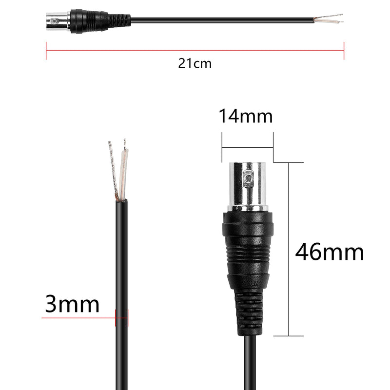MEIRIYFA BNC Video Cable Female with Tail Wire, BNC Connector Plug Tail Line, Monitor Cable, Quick Connect BNC Connector Camera Terminal Adpater, for Monitor Camera (5pcs BNC Female)