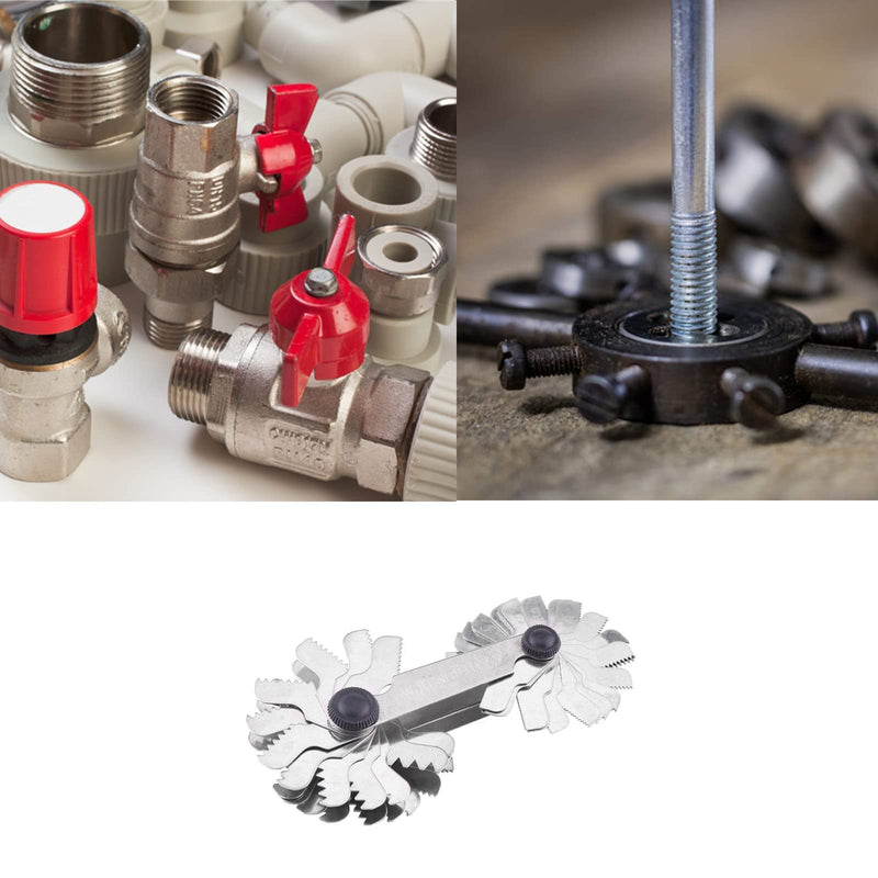 52pcs Thread Pitch Gauge SAE Stainless Steel Screw Pitch Measuring Tool (Metric&British Whitworth(52pcs))