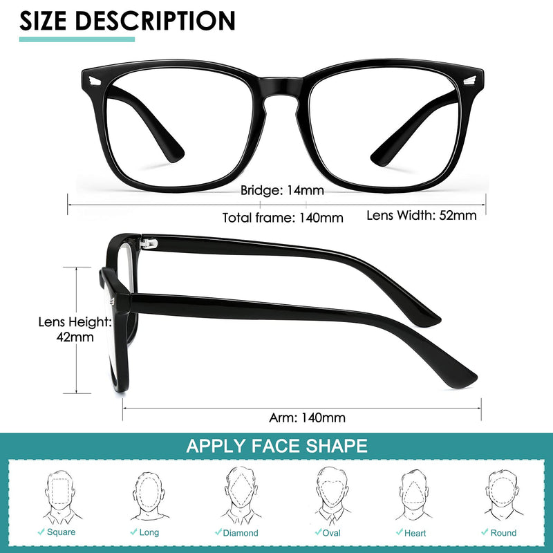 Blue Light Blocking Glasses - Women/Men 3Pack Computer Reading Gaming Anti Eyestrain Blue Light Glasses Non Prescription A1 Black+douhua+toumin