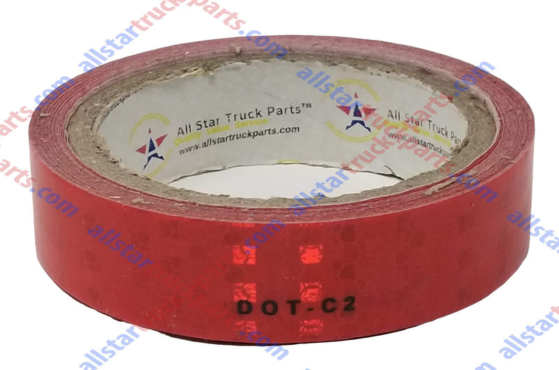 Red Reflective Tape DOT-C2 Conspiciuity Tape - COMMERCIAL ROLL - Automobile Car Truck Boat Trailer Semi (Red) (1 IN x 20 FT) 1 IN x 20 FT