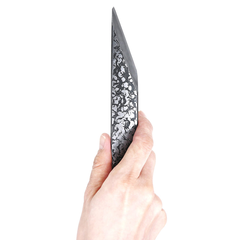 KAKURI Kiridashi Knife Right Hand 24mm, Professional Razor Sharp Hand Forged Japanese Carbon Steel Blade Hammered Pattern for Woodworking, Marking, Wood Carving, Whittling, Made in JAPAN