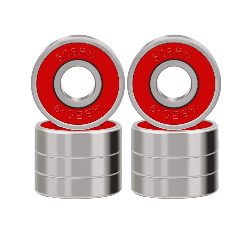 BESIY Bearings for Skateboards, Longboards, Inline Skates, Roller Skates, Spinners, Double Shielded,8x22x7 Miniature Ball Bearings, 608, ABEC-9(Pack of 8)