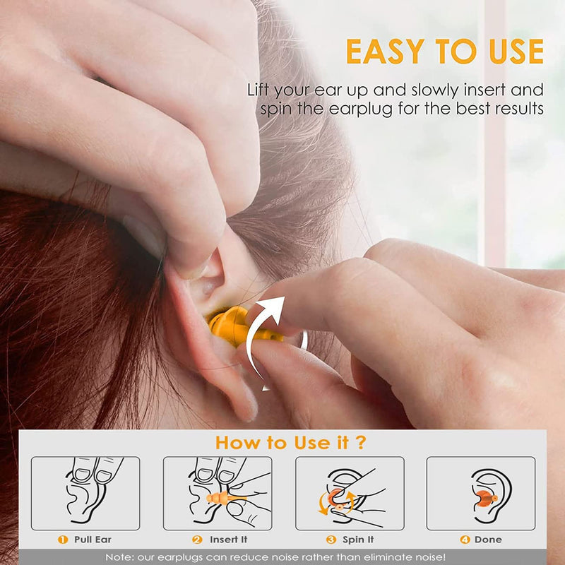 Earplugs for Sleeping Noise Cancelling Reusable Silicone Ear Plugs Suitable for Swimming Travel Snoring Airplanes Study Work Noisy Places（8Pairs） 8