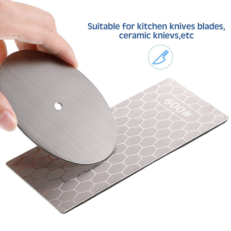 4 Pieces Diamond Sharpening Stone Grit Diamond Plate Honing Stone Diamond Stone for Kitchen Sharpening Dull, Blunt or Tired Edges, 5.9 x 2.48 Inches (400/600/1000/1200 Grit) 400/600/1000/1200 Grit
