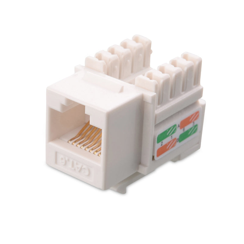 Cable Matters UL Listed 25-Pack RJ45 Keystone Jack in White and Keystone Punch-Down Stand