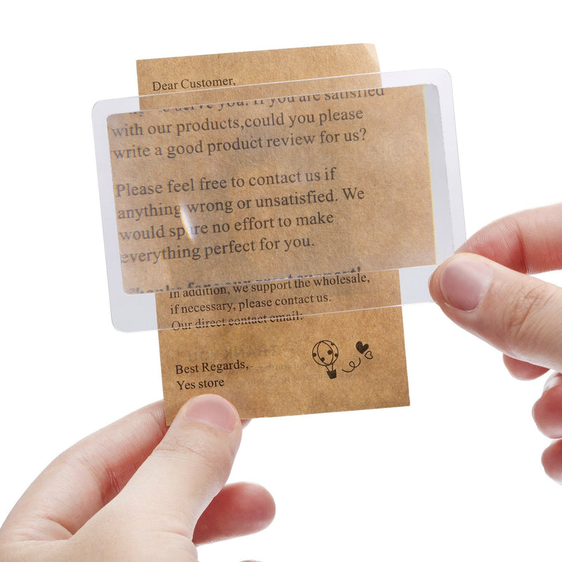 20 Pieces Thin Fresnel Lens Pocket Size Magnifier Lenses Credit Card Magnifier for Reading or Fire Starter