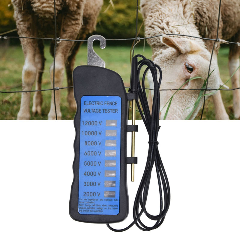 Haofy Electric Fence Voltage Tester, 12KV Neon Fence Voltage Tester 2000 to 12000V 8 Neon Indicator Lights Waterproof Fence Tester for Farms