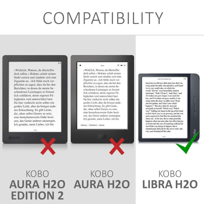kwmobile Origami Case Compatible with Kobo Libra H2O - Case Slim Premium PU Leather Cover with Stand - Moon and Mountains Gold/Coral/Dark Blue Moon and Mountains 21-76-17
