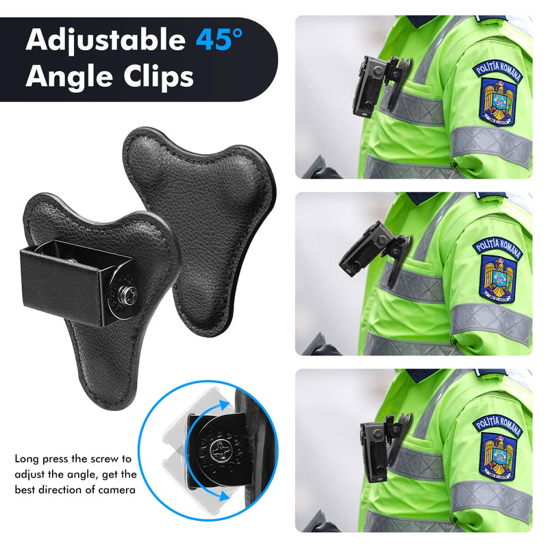 BOBLOV Body Camera Magnet Mount, Support 45Â° Angle Adjustable for Body Camera, 6 Strong Magnets, Universal Magnetic Suction Clip for All model Body Cameras, Make from Durable Leather, Stick to Clothes Pack 1