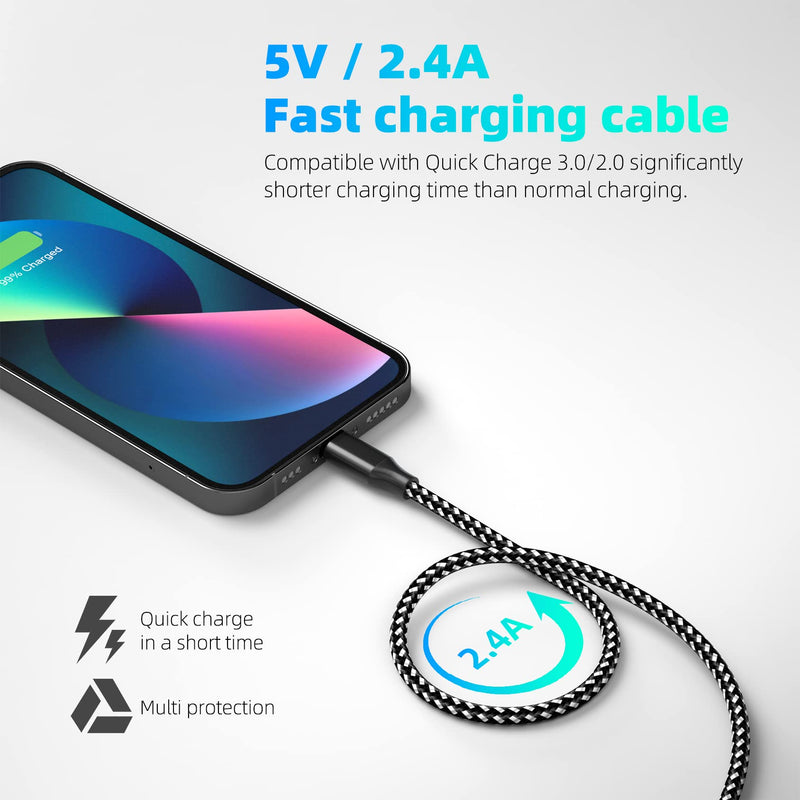 iPhone Charger [Apple MFi Certified] 3Pack 10FT Lightning Cable Fast Charging Nylon Braided iPhone Charger Cord Compatible with iPhone 13 12 11 Pro Max XR XS X 8 7 6 Plus SE and More