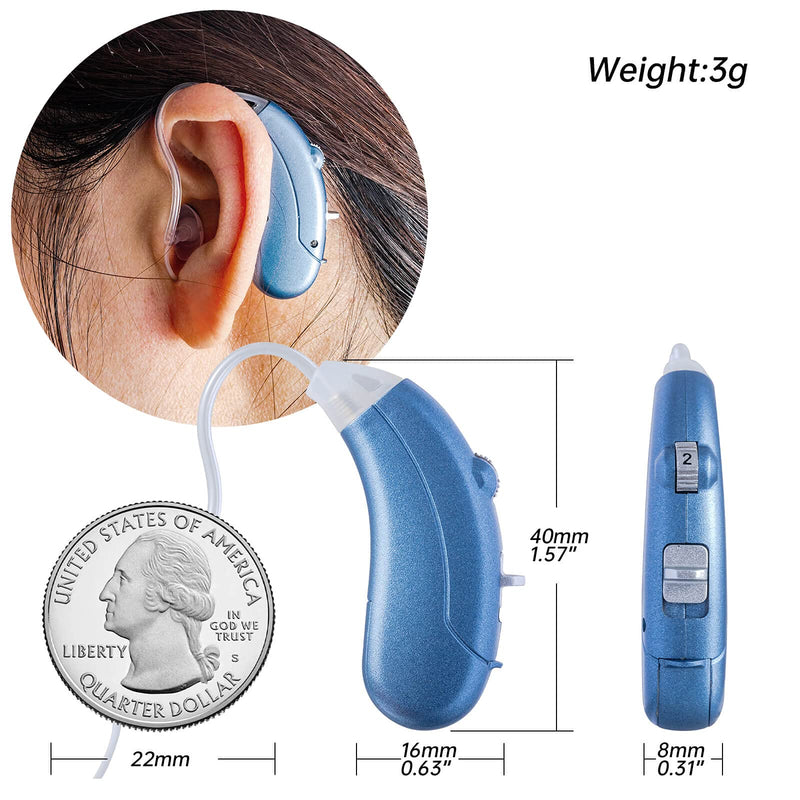 Hearing Amplifier for Seniors Adults Noise-Cancelling - Miracle Ear Digital Personal Sound Amplifier Devices with Volume Control As Seen On TV Hearing Aid Cleaning Tools Included (Fit Either Ear) Left pre-Assembled